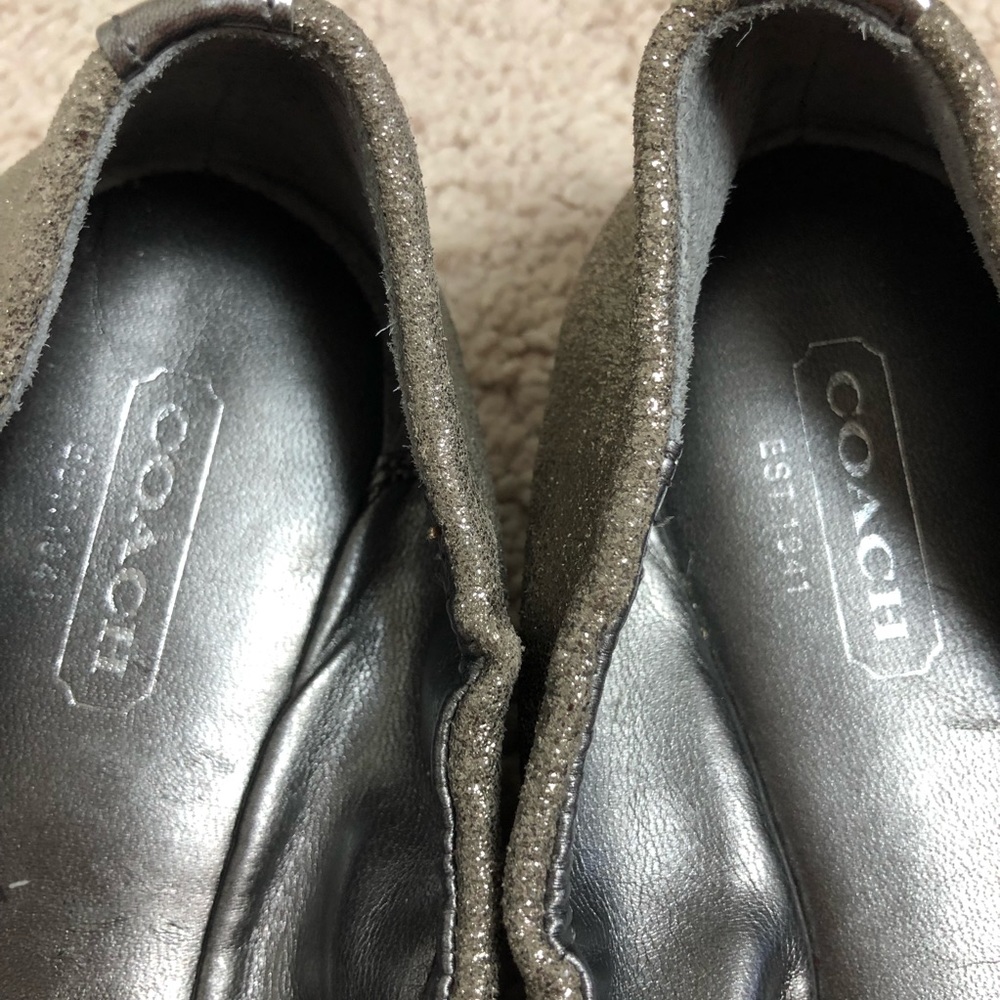 Coach Marsi Pewter/Silver Ballet Flats Sz 7 - Picture 3 of 6